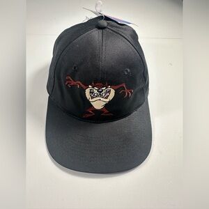 Vintage Tasmanian Devil loomey toons black SnapBack hat NWT one size embroidery